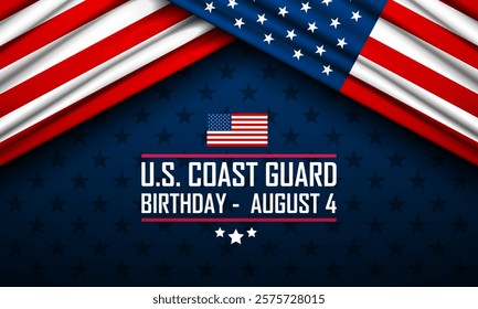 U.S. Coast Guard Birthday August 4 background vector illustration