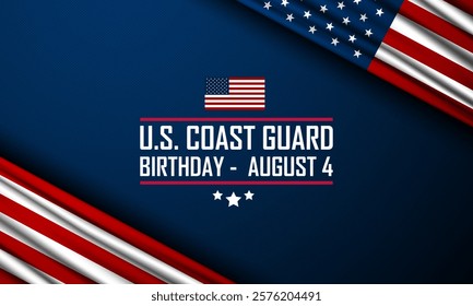 U.S. Coast Guard Birthday August 4 background vector illustration