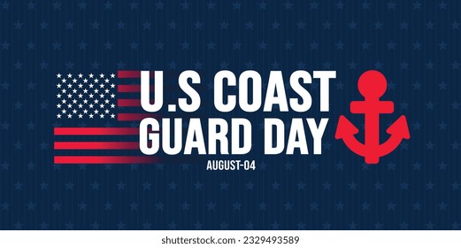 us coast guard birthday background template. Holiday concept. background, banner, placard, card, and poster design template with text inscription and standard color. vector illustration.