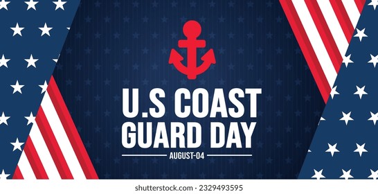 us coast guard birthday background template. Holiday concept. background, banner, placard, card, and poster design template with text inscription and standard color. vector illustration.