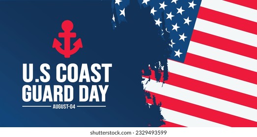 us coast guard birthday background template. Holiday concept. background, banner, placard, card, and poster design template with text inscription and standard color. vector illustration.