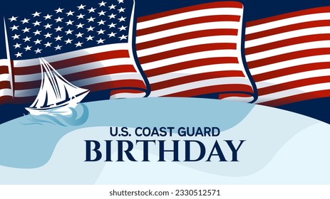 us coast guard birthday background design vector illustrator suitable for background to celebrate the coast guard birthday on united states