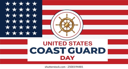 U.S Coast Guard Day Banners design, coast guard vector design poster, U.S 4 August