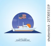 U.S. Coast Guard day creative ads. Coast Guard element isolated on Template for background. Coast Guard Design Poster, August 4. Important day