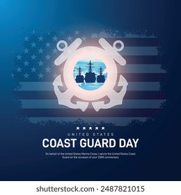 U.S. Coast Guard Day creative banner, poster, social media post, template, background, logo, greetings card, t-shirt design etc. 