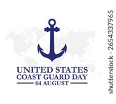 U.S. Coast Guard Day, U.S. Coast Guard Day held on 04 August, United States Coast Guard Day editable template, social media template, post, banner, ads, stock illustration, eps file.