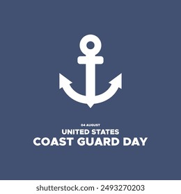 U.S. Coast Guard Day, U.S. Coast Guard Day held on 04 August, United States Coast Guard Day editable template, social media template, post, banner, ads, stock illustration, eps file.