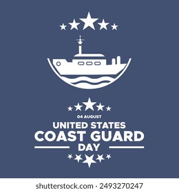 U.S. Coast Guard Day, U.S. Coast Guard Day held on 04 August, United States Coast Guard Day editable template, social media template, post, banner, ads, stock illustration, eps file.