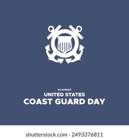 U.S. Coast Guard Day, U.S. Coast Guard Day held on 04 August, United States Coast Guard Day editable template, social media template, post, banner, ads, stock illustration, eps file.