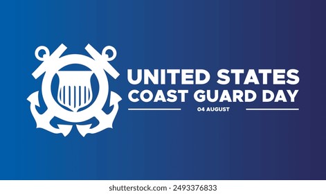 U.S. Coast Guard Day, U.S. Coast Guard Day held on 04 August, United States Coast Guard Day editable template, social media template, post, banner, ads, stock illustration, eps file.