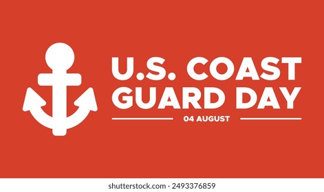 U.S. Coast Guard Day, U.S. Coast Guard Day held on 04 August, United States Coast Guard Day editable template, social media template, post, banner, ads, stock illustration, eps file.