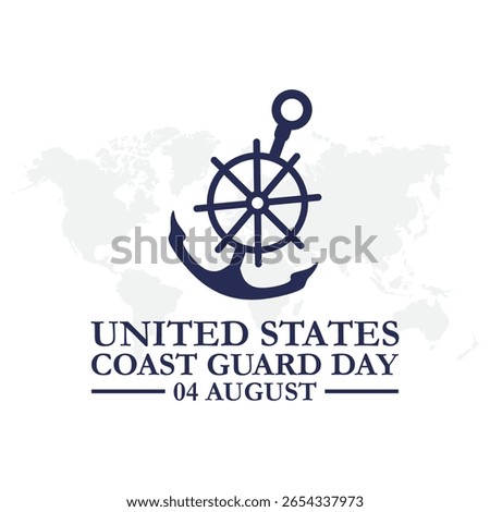 U.S. Coast Guard Day, U.S. Coast Guard Day held on 04 August, United States Coast Guard Day editable template, social media template, post, banner, ads, stock illustration, eps file.