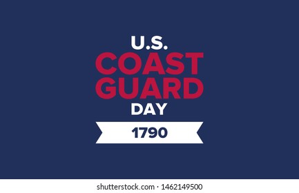 U.S. Coast Guard Day in United States. Federal holiday, celebrated annual in August 4. Sea style. Design with anchor and shield. Patriotic element. Poster, greeting card, banner and background. Vector