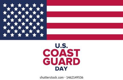 U.S. Coast Guard Day in United States. Federal holiday, celebrated annual in August 4. Sea style. Design with anchor and shield. Patriotic element. Poster, greeting card, banner and background. Vector
