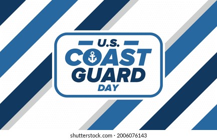 U.S. Coast Guard Day in United States. Federal holiday, celebrated annual in August 4. Sea style. Design with anchor and shield. Patriotic element. Poster, greeting card, banner and background. Vector