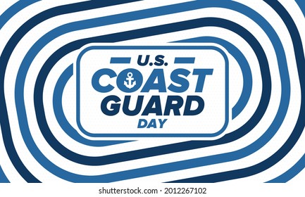 U.S. Coast Guard Day in United States. Federal holiday, celebrated annual in August 4. Sea style. Design with anchor and shield. Patriotic element. Poster, greeting card, banner and background. Vector