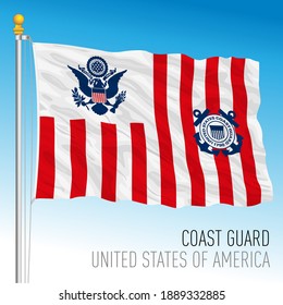 US Coast Guard flag, United States, vector illustration