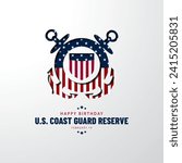 U.S. Coast Guard Reserve Birthday February 19 Background Vector Illustration