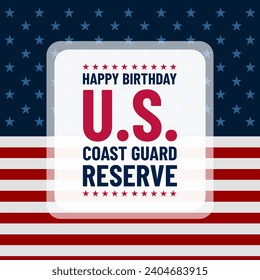 U.S. Coast Guard Reserve Birthday February 19 Background Vector Illustration