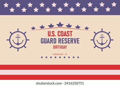 U.S. Coast Guard Reserve Birthday background. Vector illustration.