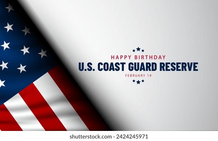 U.S. Coast Guard Reserve Birthday February 19 Background Vector Illustration