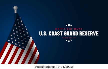 U.S. Coast Guard Reserve Birthday February 19 Background Vector Illustration