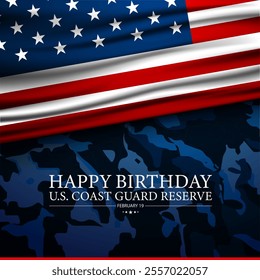 U.S. Coast Guard Reserve Birthday February 19 Background Illustration