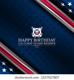 U.S. Coast Guard Reserve Birthday February 19 Background Illustration