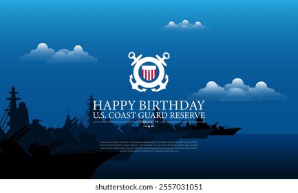 U.S. Coast Guard Reserve Birthday February 19 Background Illustration