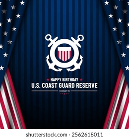 U.S. Coast Guard Reserve Birthday February 19 Background Illustration