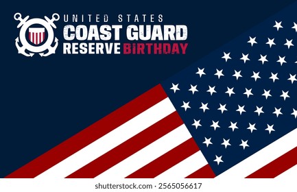 U.S. Coast Guard Reserve Birthday February 19 Design Background Illustration