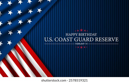 U.S. Coast Guard Reserve Birthday February 19 Design Background Illustration