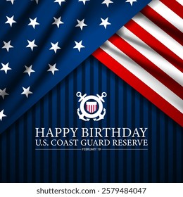 U.S. Coast Guard Reserve Birthday February 19 Design Background Illustration