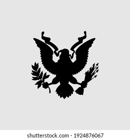 US Coat of Arms Black Silhouette Vector