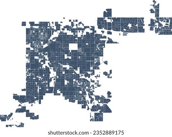 US Colorado Denver map with subdivisions