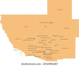 US Colorado River Basin map with 7 States and Federally Recognized Tribe Points