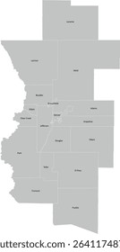 US Colorado's Front Range Urban Corridor with 18 counties