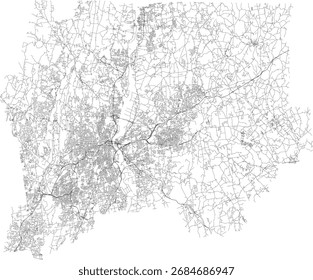US Connecticut State Capitol Planning Region Roads