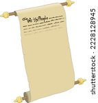 U.S. Constitution Document Vector Illustration