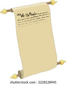 U.S. Constitution Document Vector Illustration