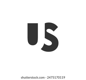 US creative geometric initial based modern and minimal logo. Letter u s trendy fonts. Universal professional elegant techno vector design.