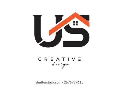 Monograma y logotipo del hogar de la arquitectura inmobiliaria creativa de EE. UU.