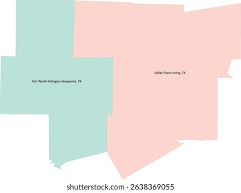 US Dallas-Fort Worth-Arlington, TX Metropolitan Statistical Area MSA Divisions