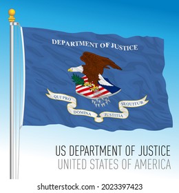 US Department Of Justice Flag, United States Of America, Vector Illustration