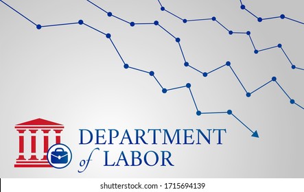 US Department Of Labor Background Illustration With Arrows Down