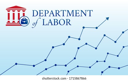 US Department Of Labor Background Illustration With Growing Statistics