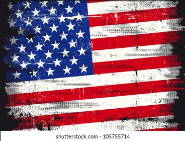 US distressed flag. A used patriotic US Flag with a texture