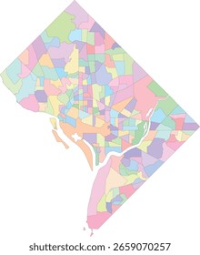 Estados Unidos Distrito de Columbia Censos Tractos por color