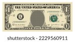 US Dollar 1 banknote - American dollar bill cash money isolated on white background - one dollar 