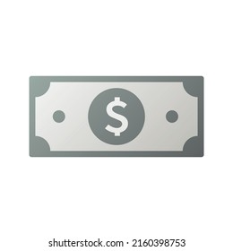 US Dollar Banknote. Flat style illustration. Isolated on white background. Dollar for print materials, web design, mobile app and infographics. EPS-10 Vector File.
